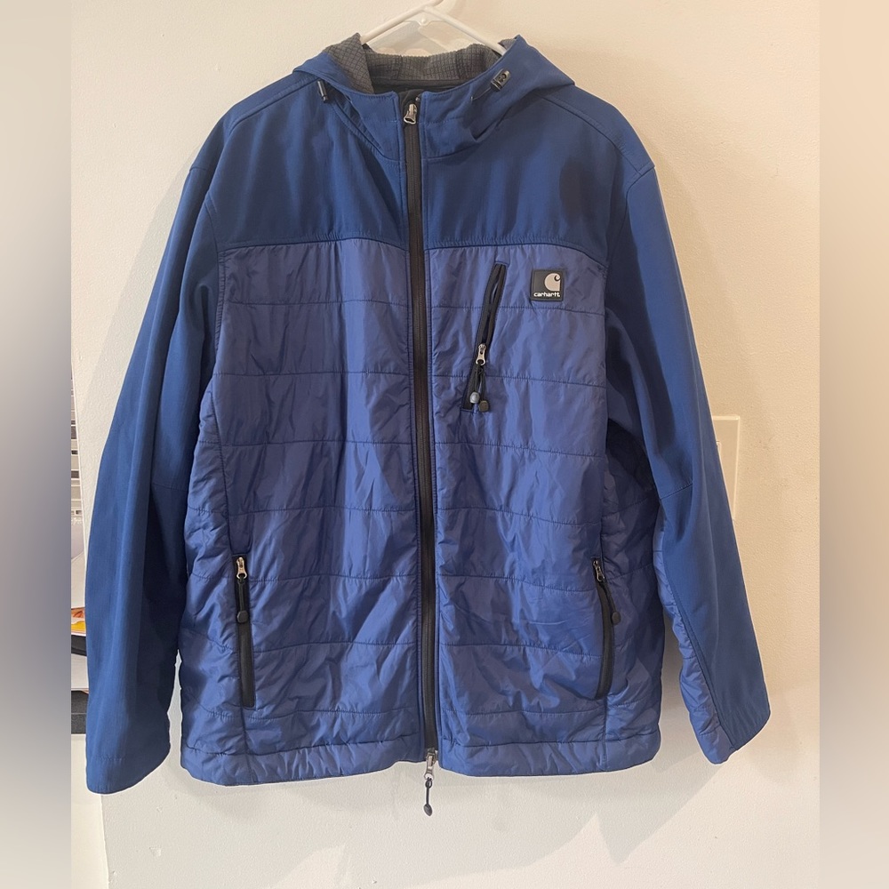 Carhartt Rain Jacket Puffer Coat Mens
Size large Water Resistant Wind
Breaker